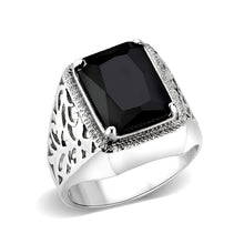 Load image into Gallery viewer, LO5S181- Sterling Silver   Ring with Onyx   High Polished(No Plated)