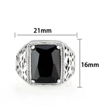 Load image into Gallery viewer, LO5S181- Sterling Silver   Ring with Onyx   High Polished(No Plated)