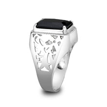 Load image into Gallery viewer, LO5S181- Sterling Silver   Ring with Onyx   High Polished(No Plated)