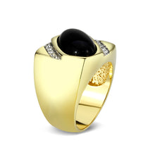 Load image into Gallery viewer, LO5M183-Ion Gold  Plated  Brass Ring with Black Onyx