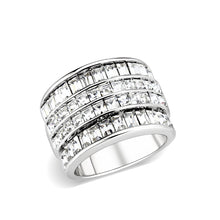 Load image into Gallery viewer, LO5W001 - Rhodium Brass Ring with Top Grade Crystal in Clear