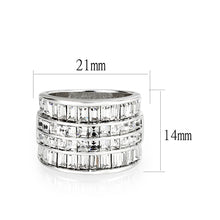 Load image into Gallery viewer, LO5W001 - Rhodium Brass Ring with Top Grade Crystal in Clear