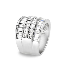 Load image into Gallery viewer, LO5W001 - Rhodium Brass Ring with Top Grade Crystal in Clear