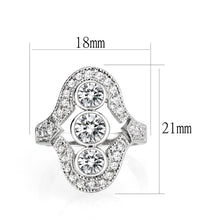 Load image into Gallery viewer, LO5W002 - Rhodium Brass Ring with CZ in Clear