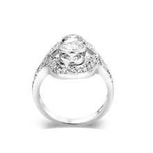 Load image into Gallery viewer, LO5W002 - Rhodium Brass Ring with CZ in Clear