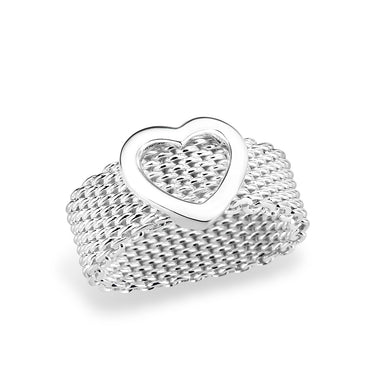 LO5W008- Rhodium Plated Ring with No Stone