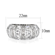 Load image into Gallery viewer, LO5W010- Rhodium Plated Ring with Crystal Glass In Clear