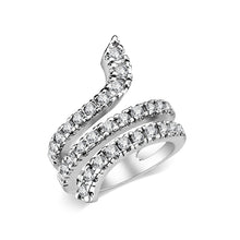 Load image into Gallery viewer, LO5W011- Rhodium Plated Ring with Crystal Glass In Clear