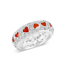 Load image into Gallery viewer, LO5W012- Rhodium Plated Ring with Crystal Glass In Red