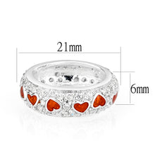 Load image into Gallery viewer, LO5W012- Rhodium Plated Ring with Crystal Glass In Red