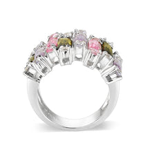 Load image into Gallery viewer, LO5W041- Rhodium Plated Brass Ring with CZ