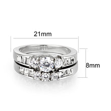 Load image into Gallery viewer, LO5W044- Rhodium Plated Brass Ring with CZ In Clear
