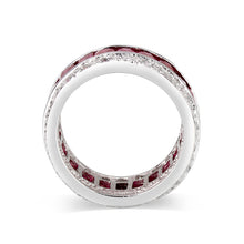 Load image into Gallery viewer, LO5W045- Rhodium Plated Brass Ring with CZ In Red