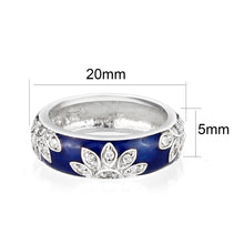 Load image into Gallery viewer, LO5W046- Rhodium Plated Brass Ring with Synthetic  In Clear