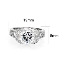 Load image into Gallery viewer, LO5W047- Rhodium Plated Brass Ring with CZ  In Clear