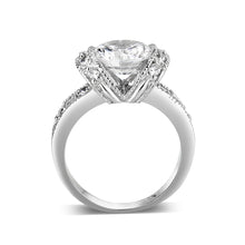Load image into Gallery viewer, LO5W047- Rhodium Plated Brass Ring with CZ  In Clear