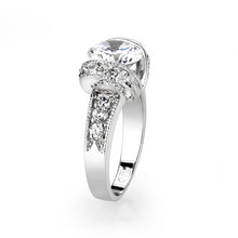 Load image into Gallery viewer, LO5W047- Rhodium Plated Brass Ring with CZ  In Clear
