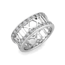 Load image into Gallery viewer, LO5W048- Rhodium Plated Brass Ring with CZ  In Clear