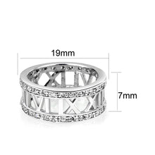 Load image into Gallery viewer, LO5W048- Rhodium Plated Brass Ring with CZ  In Clear
