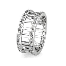 Load image into Gallery viewer, LO5W048- Rhodium Plated Brass Ring with CZ  In Clear