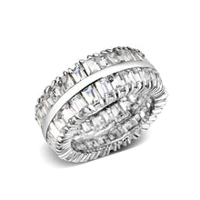 Load image into Gallery viewer, LO5W049- Rhodium Plated Brass Ring with CZ  In Clear
