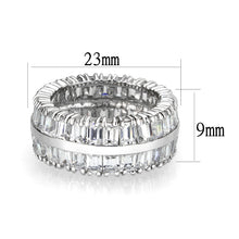 Load image into Gallery viewer, LO5W049- Rhodium Plated Brass Ring with CZ  In Clear