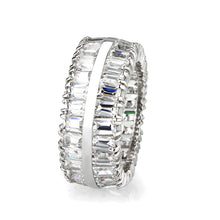 Load image into Gallery viewer, LO5W049- Rhodium Plated Brass Ring with CZ  In Clear