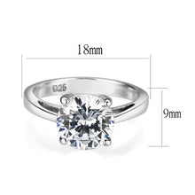 Load image into Gallery viewer, LO5W051- Rhodium Plated Brass Ring with CZ In Clear