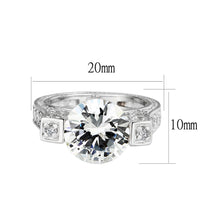 Load image into Gallery viewer, LO5S053- Sterling Silver Ring with CZ In Clear High Polished( NO Plating)