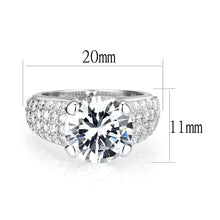 Load image into Gallery viewer, LO5S054- Sterling Silver Ring with CZ In Clear High Polished( NO Plating)