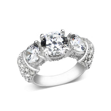 Load image into Gallery viewer, LO5S055- Sterling Silver Ring with CZ In Clear High Polished( NO Plating)