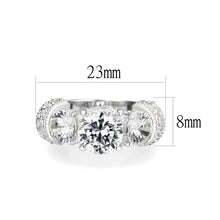 Load image into Gallery viewer, LO5S055- Sterling Silver Ring with CZ In Clear High Polished( NO Plating)