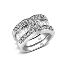 Load image into Gallery viewer, LO5S056- Sterling Silver Ring with CZ In Clear High Polished( NO Plating)
