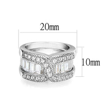 Load image into Gallery viewer, LO5S056- Sterling Silver Ring with CZ In Clear High Polished( NO Plating)