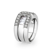 Load image into Gallery viewer, LO5S056- Sterling Silver Ring with CZ In Clear High Polished( NO Plating)