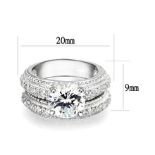 Load image into Gallery viewer, LO5S058- Sterling Silver Ring with CZ In Clear High Polished( NO Plating)