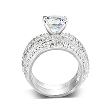 Load image into Gallery viewer, LO5S058- Sterling Silver Ring with CZ In Clear High Polished( NO Plating)