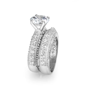 LO5S058- Sterling Silver Ring with CZ In Clear High Polished( NO Plating)