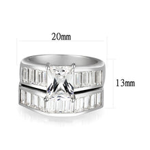 Load image into Gallery viewer, LO5S059- Sterling Silver Ring with CZ In Clear High Polished( NO Plating)