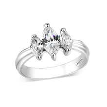 Load image into Gallery viewer, LO5S061- Sterling Silver Ring with CZ In Clear High Polished( NO Plating)