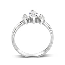 Load image into Gallery viewer, LO5S061- Sterling Silver Ring with CZ In Clear High Polished( NO Plating)