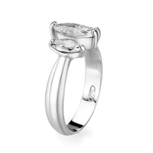 Load image into Gallery viewer, LO5S061- Sterling Silver Ring with CZ In Clear High Polished( NO Plating)