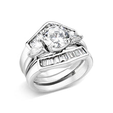 Load image into Gallery viewer, LO5W062- Rhodium Plated Brass Ring with CZ In Clear