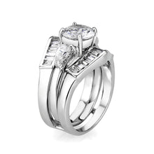 Load image into Gallery viewer, LO5W062- Rhodium Plated Brass Ring with CZ In Clear