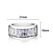 Load image into Gallery viewer, LO5W103- Brass Ring with CZ In Light Amethyst Rhodium Plated