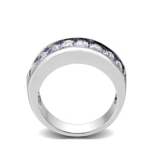 Load image into Gallery viewer, LO5W103- Brass Ring with CZ In Light Amethyst Rhodium Plated