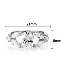Load image into Gallery viewer, LO5S074- Sterling Silver Ring with CZ In Clear High Polished( NO Plating)