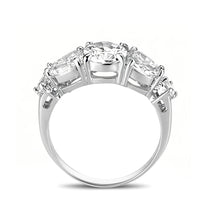 Load image into Gallery viewer, LO5S074- Sterling Silver Ring with CZ In Clear High Polished( NO Plating)