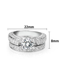 Load image into Gallery viewer, LO5S075- Sterling Silver Ring with CZ In Clear High Polished( NO Plating)