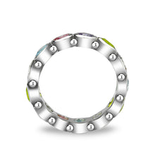 Load image into Gallery viewer, LO5S077- Sterling Silver Ring with CZ In Multi-Color High Polished( NO Plating)